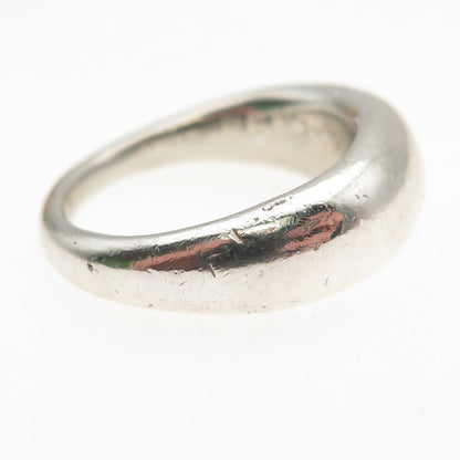 925 Sterling Silver Vintage Modernist Oxidized Ring Size 7