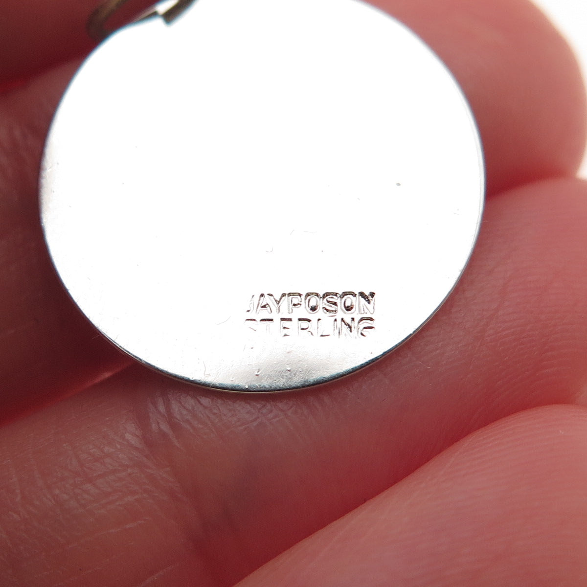 JAY POSON 925 Sterling Silver Vintage Merry Christmas Candle Charm Pendant