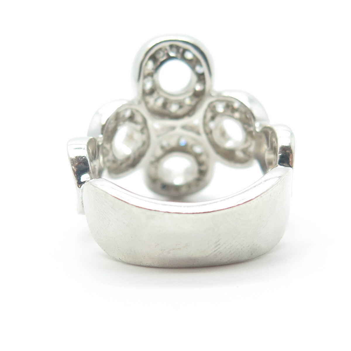 925 Sterling Silver Pave C Z Ring Size 7.25