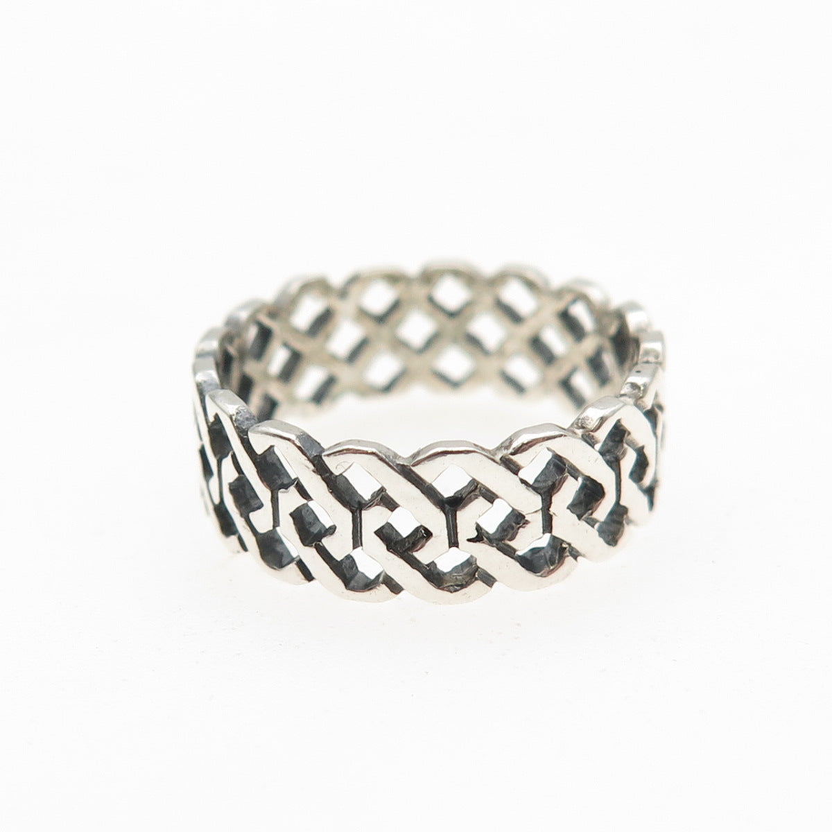 925 Sterling Silver Vintage Celtic Oxidized Band Ring Size 5