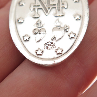 Regina Mfg Co. 925 Sterling Silver Vintage St. Mary Miraculous Medal Pendant