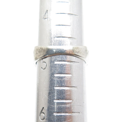 925 Sterling Silver Vintage Modernist Ribbed Dome Oxidized Ring Size 4.75