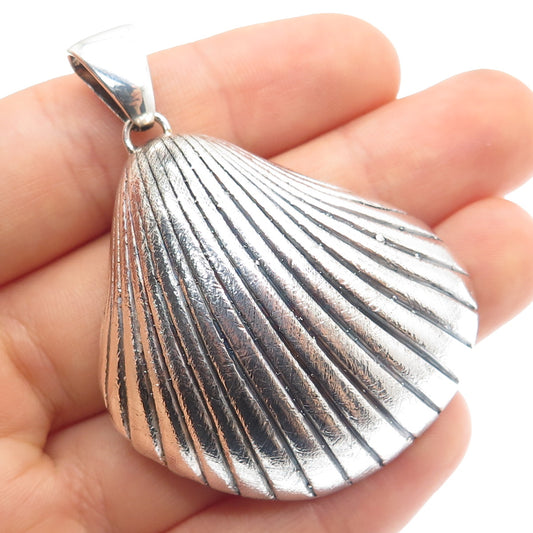 MILOR 925 Sterling Silver Vintage Italy Seashell Oxidized Pendant