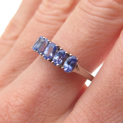 Chuck Clemency 925 Sterling Silver Real Oval-Cut Tanzanite Ring Size 7.75