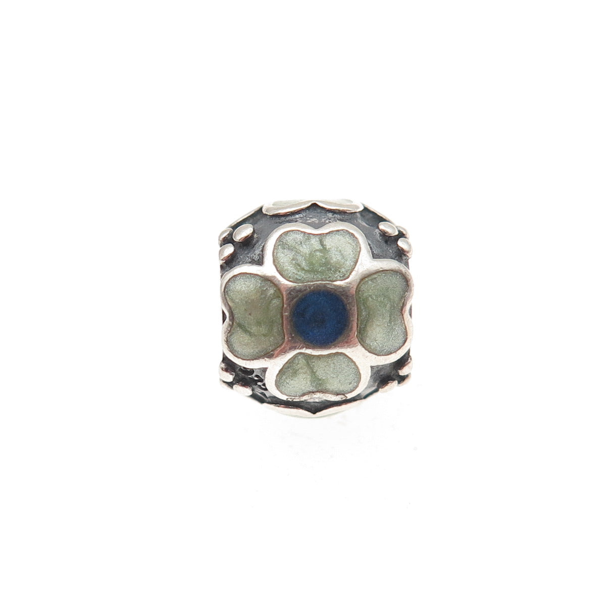 Pandora 925 Sterling Silver Enamel Daisy Flower Slide Bead Charm