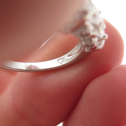 925 Sterling Silver Round-Cut C Z Engagement Ring Size 7