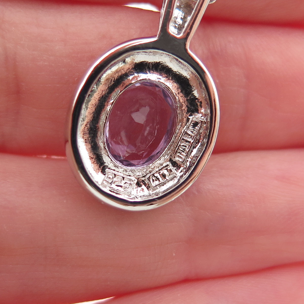 ANNIKA WITT 925 Sterling Silver Real Amethyst Cable Chain Necklace 16"