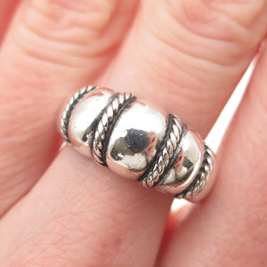 KABANA 925 Sterling Silver Vintage Modernist Dome Oxidized Ring Size 7