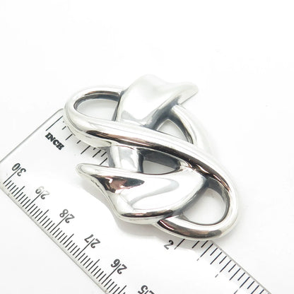 925 Sterling Silver Vintage Ribbon Bow Knot Pin Brooch