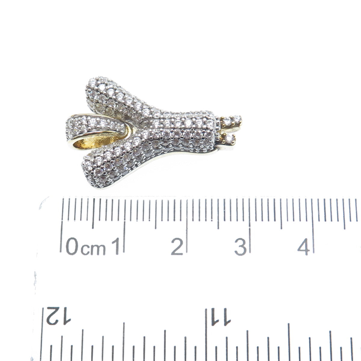 925 Sterling Silver Gold Plated Round-Cut Shaped C Z Letter Y Sparkle Pendant