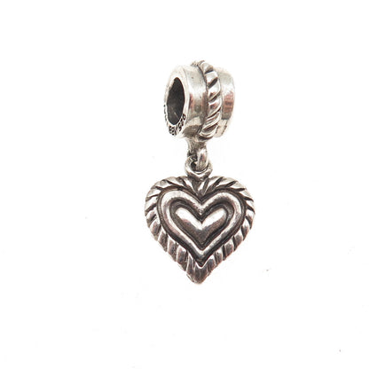 925 Sterling Silver Heart Dangle Charm