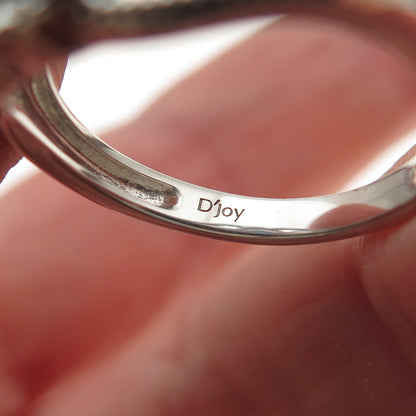 D'Joy 925 Sterling Silver Real Turquoise Heart Oxidized Ring Size 8.25