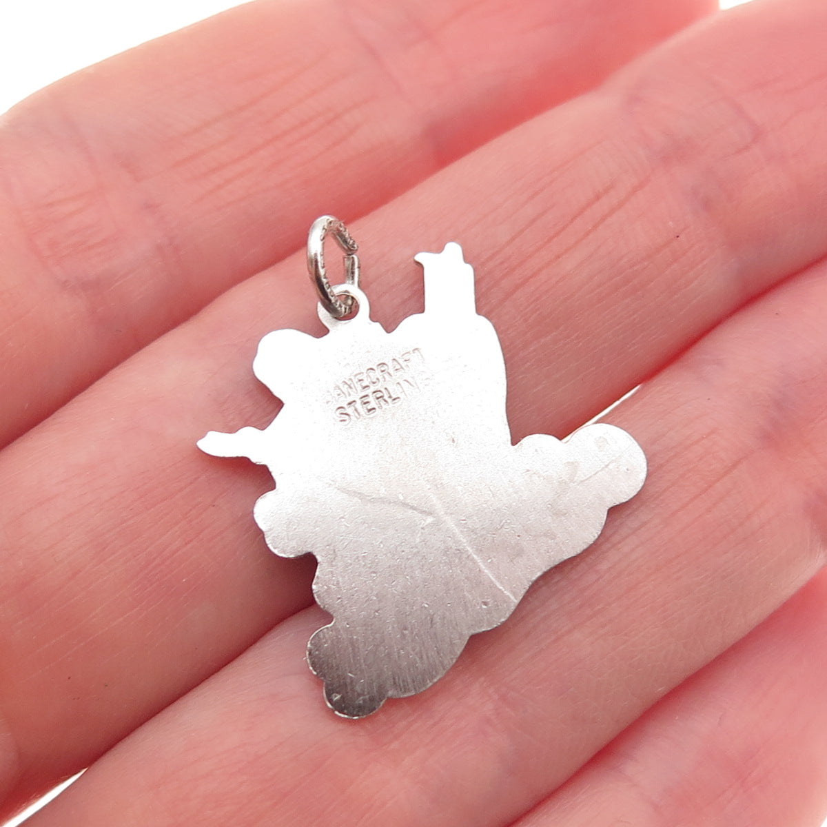 Danecraft Sterling Silver Antique Art Deco Enamel Santa's Sleigh Mini Pendant