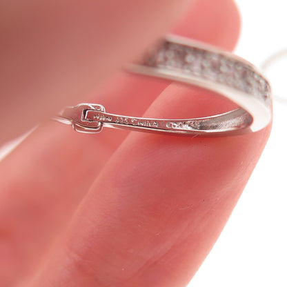 Han 925 Sterling Silver Round-Cut C Z Hoop Earrings