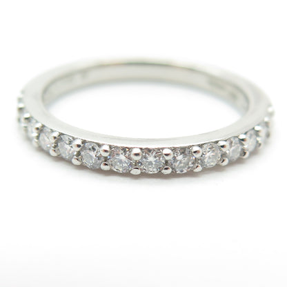 LADYLIKE 925 Sterling Silver Real 0.42ct Moissanite Half Eternity Ring Size 7.25