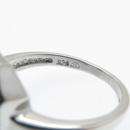 925 Sterling Silver Real Round-Cut Diamond Sparkle Ring Size 8.5