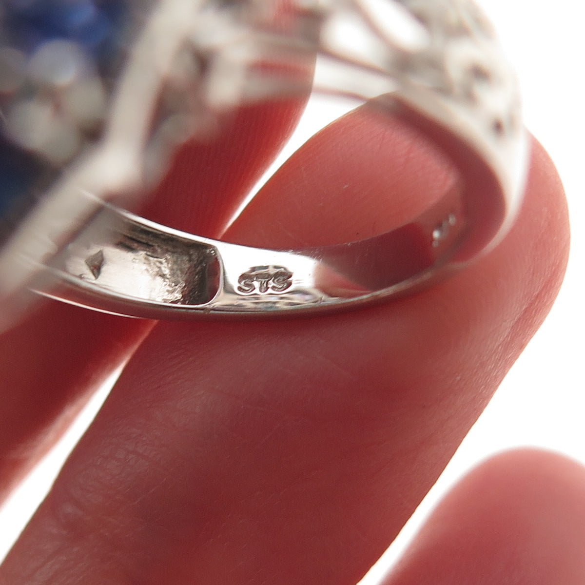 Chuck Clemency 925 Sterling Silver Real Turquoise Tanzanite Topaz Ring Size 8.25