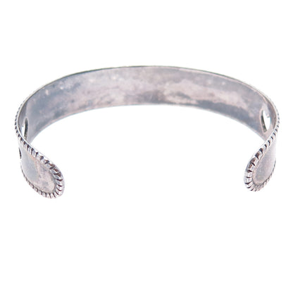 925 Sterling Vintage Grandma Loves Me Oxidized Adjustable Cuff Bracelet 5.75"