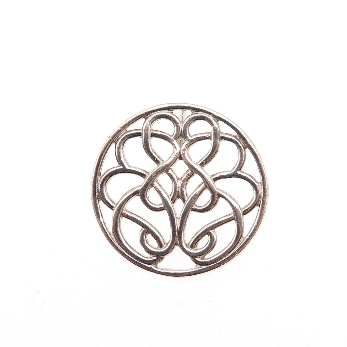 MARK LASH 925 Sterling Silver Vintage Floral Slide Charm Pendant