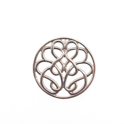 MARK LASH 925 Sterling Silver Vintage Floral Slide Charm Pendant