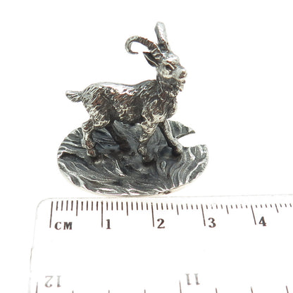 FRANCESCO CAPUTO 800 Silver Antique Italy Baby Goat Oxidized Miniature Figurine