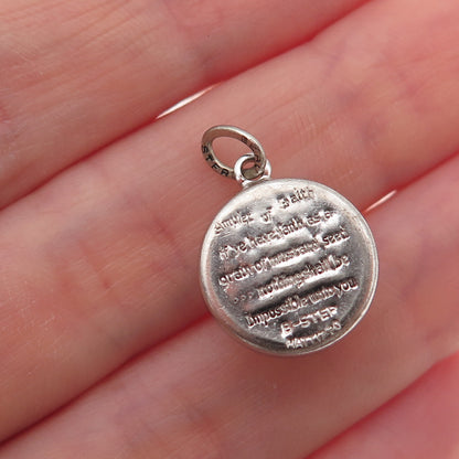 Beau Sterling Silver Antique Amulet of Faith Mustard Seed Matthew 17:20 Pendant