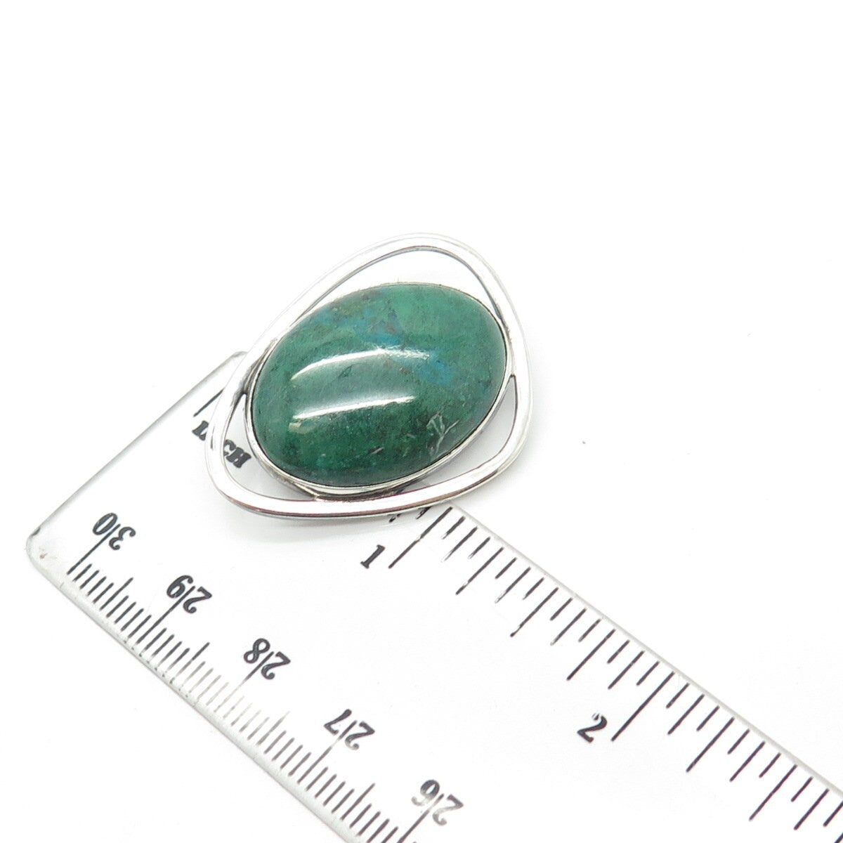 925 Sterling Silver Vintage Real Eilat Gemstone Pin Brooch / Pendant