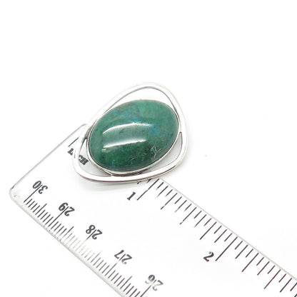 925 Sterling Silver Vintage Real Eilat Gemstone Pin Brooch / Pendant