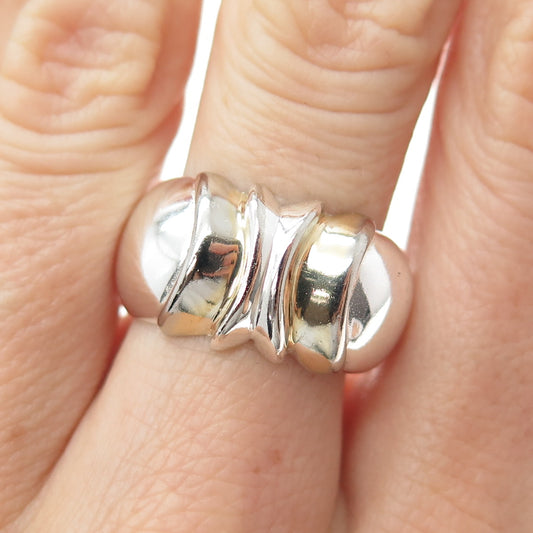 MILOR 925 Sterling Silver Vintage Italy Modernist Ring Size 7.75