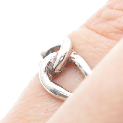 925 Sterling Silver Vintage Knot Modernist Band Ring Size 7