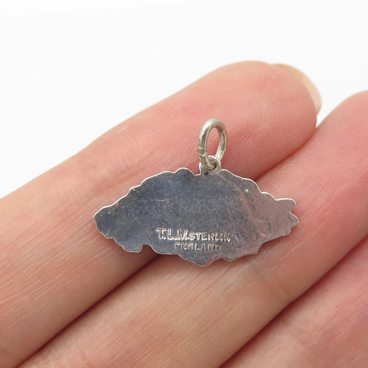 925 Sterling Silver Vintage England Thomas L Mott Enamel Nassau Island Pendant