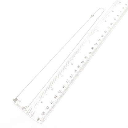 925 Sterling Silver Round-Cut C Z #Smile Cable Chain Necklace 16-18"