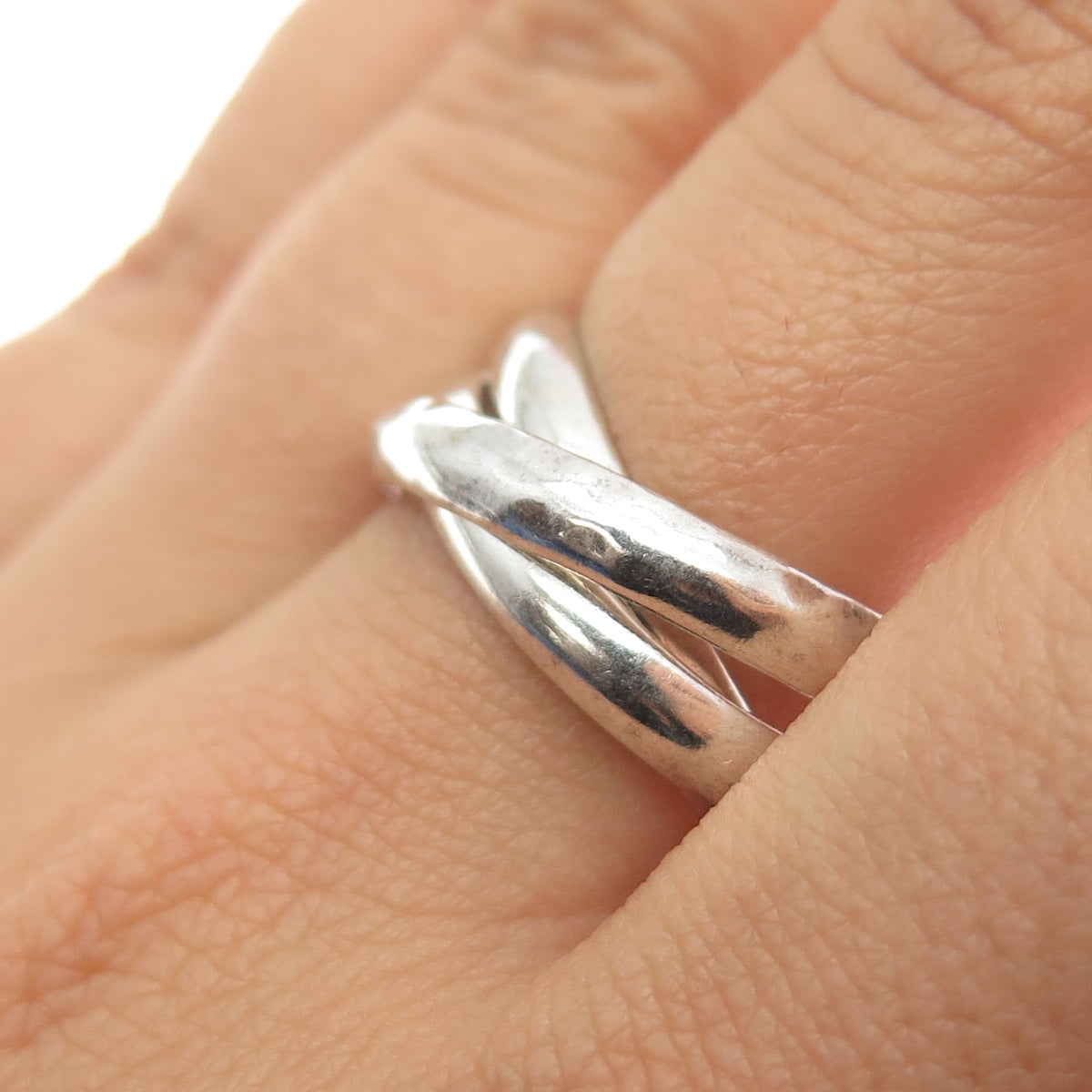 SILPADA 925 Sterling Silver Vintage Interlocked Trinity Band Ring Size 11.25