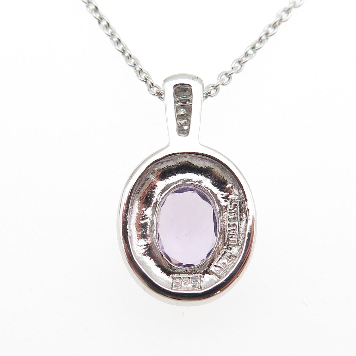 ANNIKA WITT 925 Sterling Silver Real Amethyst Cable Chain Necklace 16"