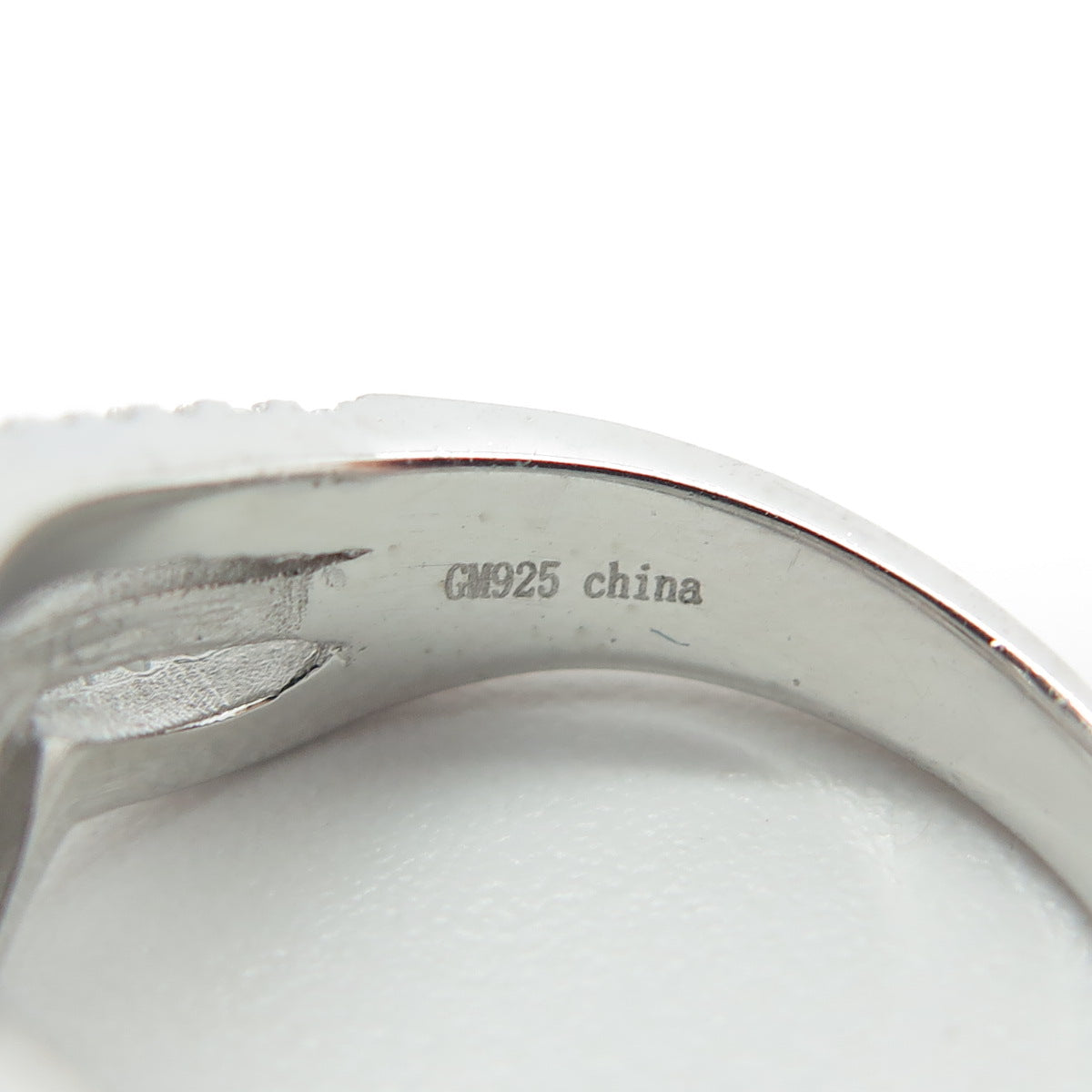 925 Sterling Silver Pave C Z Wavy Ring Size 6.25