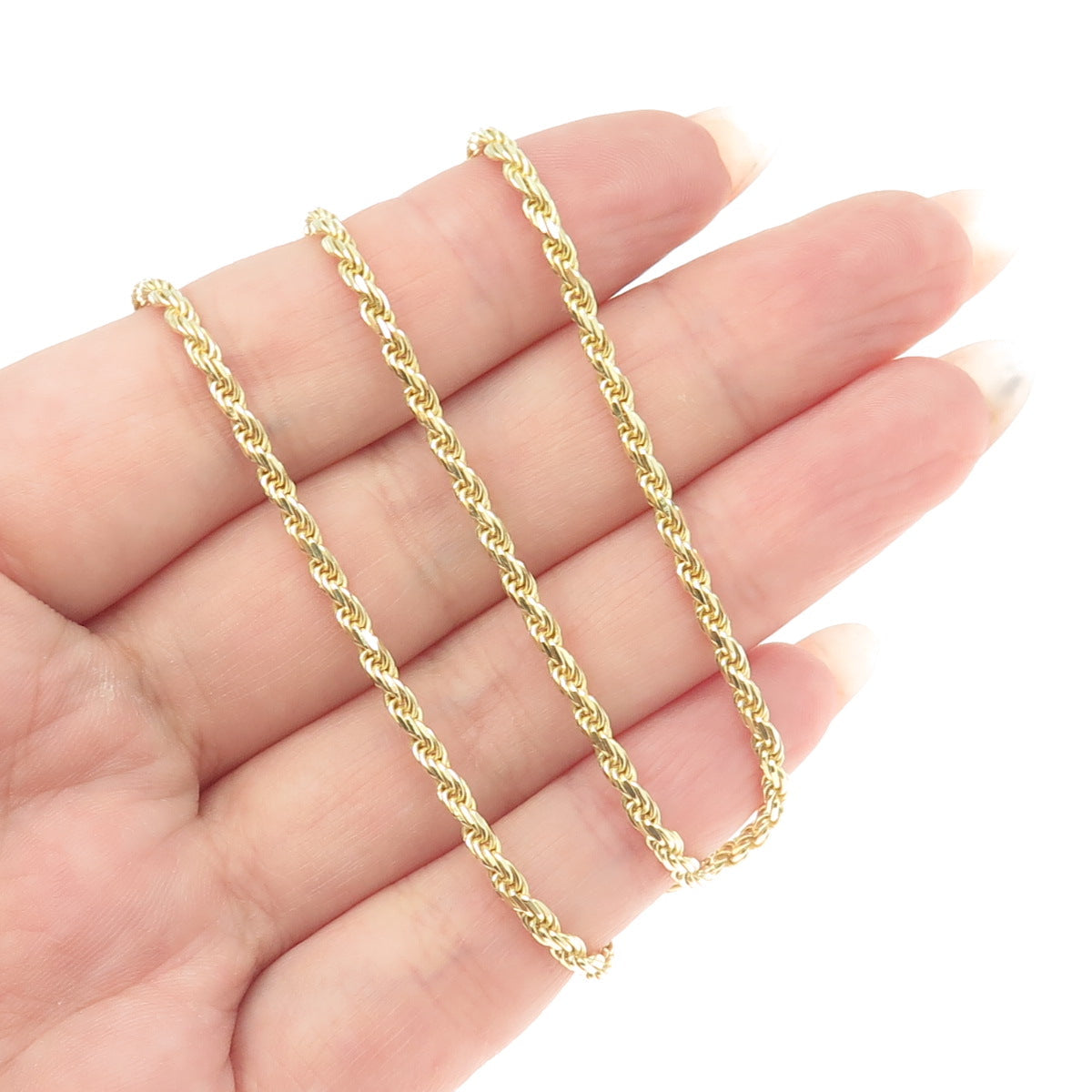 P. LUX 925 Sterling Silver Gold Plated Italy Twisted Rope Chain Necklace 24"