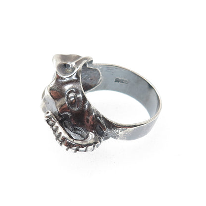 925 Sterling Silver Vintage Mexico Elephant Oxidized Ring Size 9.75