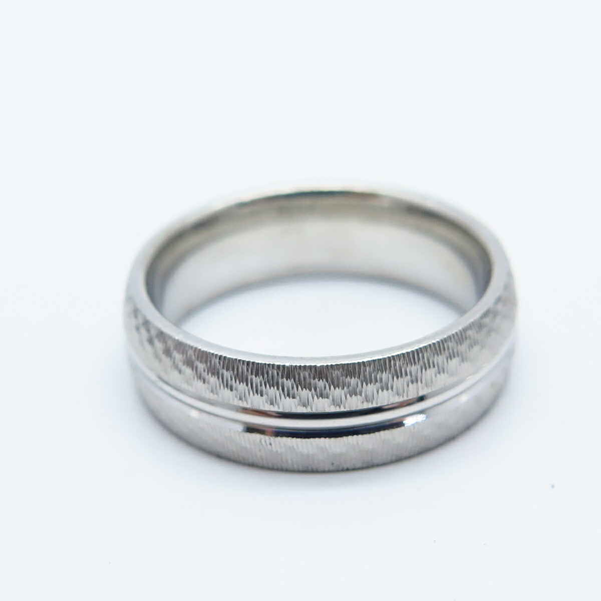 925 Sterling Silver Textured Band Ring Size 5.75