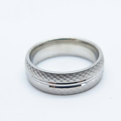 925 Sterling Silver Textured Band Ring Size 5.75