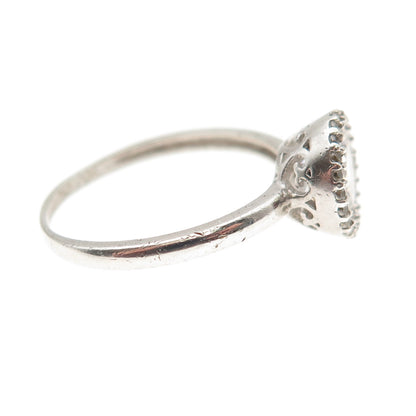 925 Sterling Silver Round-Cut C Z Engagement Ring Size 7