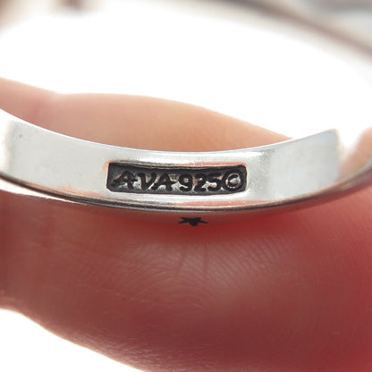 AVA YETTER 925 Sterling Vintage Southwestern Turquoise Stackable Ring Size 10.25