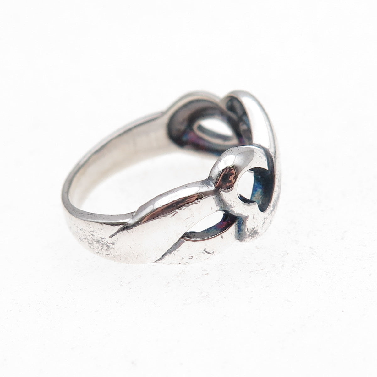 925 Sterling Silver Vintage Heart Infinity Oxidized Ring Size 7