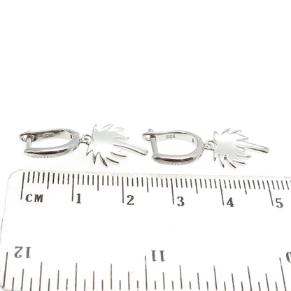 925 Sterling Silver Palm Tree Dangling Earrings