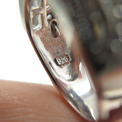 925 Sterling Silver Princess-Cut Round-Cut & Emerald-Cut Shaped C Z Ring Size 5