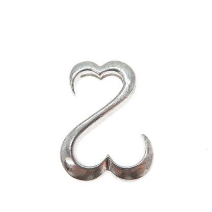 925 Sterling Silver Open Heart Slide Pendant