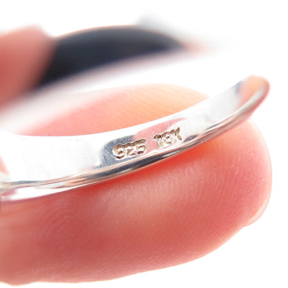 18K Gold 925 Sterling Silver Vintage Real Amethyst Modernist Ring Size 7.25