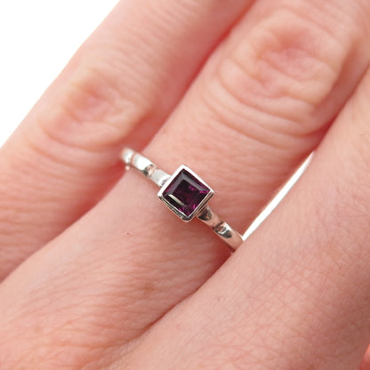 925 Sterling Silver Vintage Real Tourmaline Oxidized Ring Size 4.75
