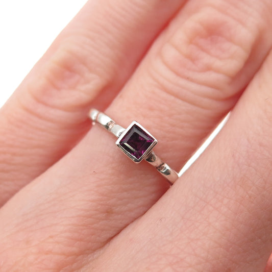 925 Sterling Silver Vintage Real Tourmaline Oxidized Ring Size 4.75