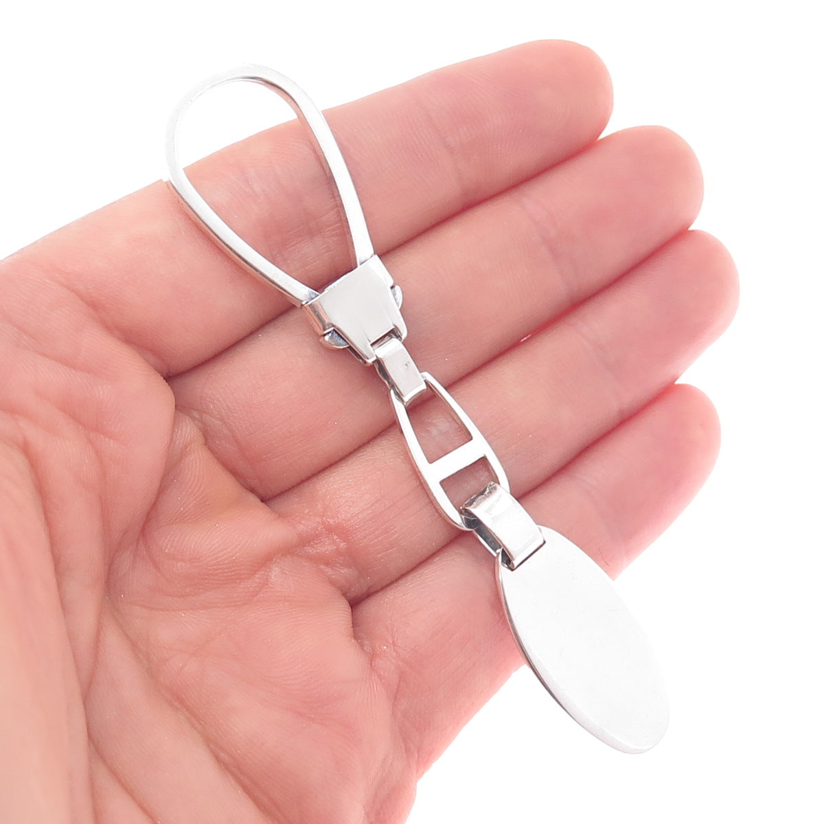 925 Sterling Silver Vintage Italy Key Fob Chain