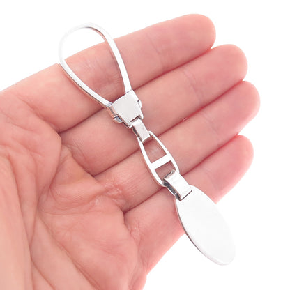 925 Sterling Silver Vintage Italy Key Fob Chain